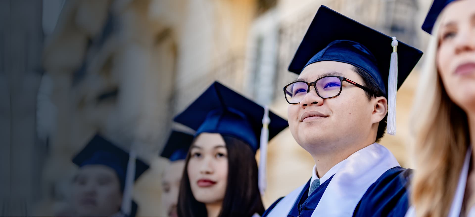 Students graduating to a career in business management